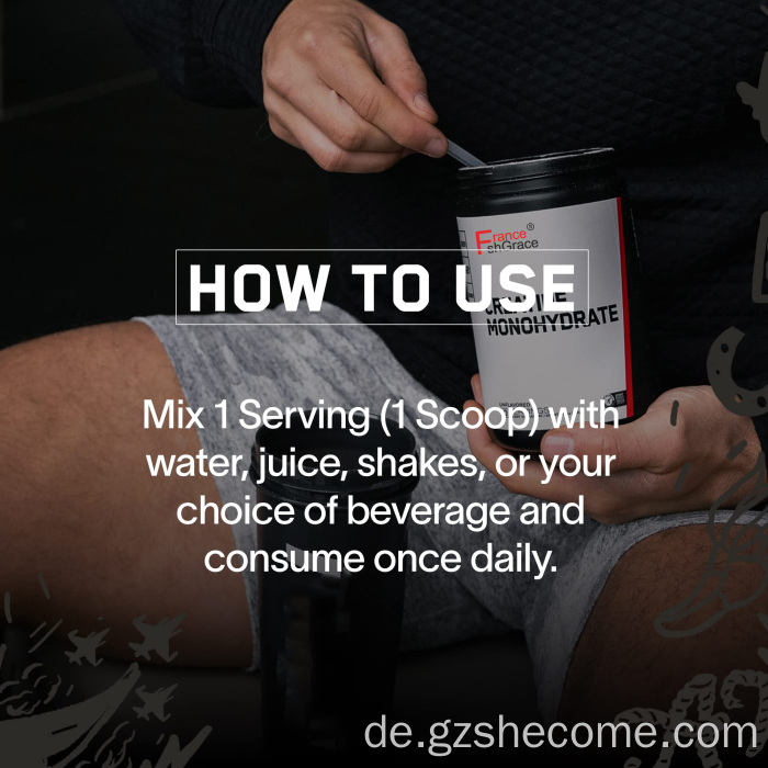 Monohydratpulver unterstützt Muskelwachstumskreatinpulver